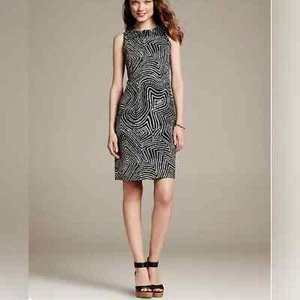 Banana Republic Heritage sheath dress size 4 Swirl Print - Picture 1 of 16