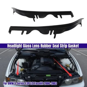 2PCS Headlight Seal Strip Gaskets For BMW 5-Series E39 LCI Facelift 2000-2003 - Picture 1 of 10