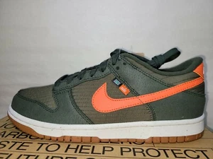 GS Size 7 Nike Dunk Low SE Sequoia/Orange-Medium Olive DC9561-300 - Picture 1 of 8