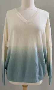 REPEAT Women’s Size 42 Large 100% Cashmere Oversized Ombré Sweater EUC - Picture 1 of 5