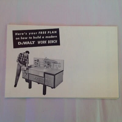 Vintage 1960's Fold-Out Free Plan How to Build Modern DeWalt Work Bench Guide - Image 1 of 4