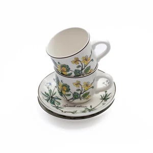 Villeroy & Boch Botanica Demitasse Espresso Cup and Saucer Mix Patterns - 2 Sets - Picture 1 of 10