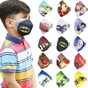 Children Kids Face Mask Mouth Protection Cover Washable Reusable Printed Unisex - Picture 1 of 16