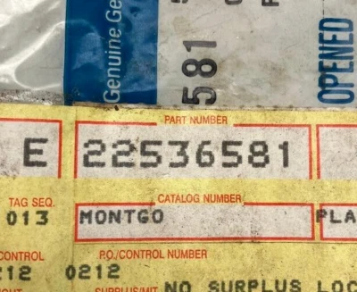 88-91 PONTIAC GRAND AM FRONT GRILLE NAMEPLATE EMBLEM P/N 22536581 GENUINE OEM GM Foto 1 de 4