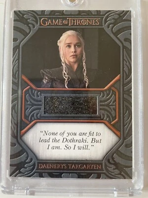 Game of Thrones Iron Anniversary Series1 Relic Quote card QC2 Daenerys Targaryen - Image 1 of 2