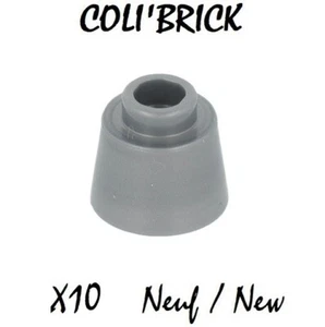 Lego 85975 - 10x Brique Brick Cone 1 1/6x1 1/6x2/3 Fez - Flat Silver - New Neuf - Imagen 1 de 1
