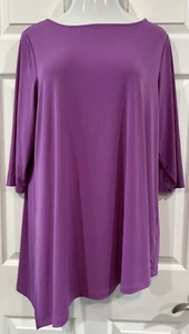 Susan Graver Modern Essentials Mauve Liquid Knit Top Blouse Tunic Plus Size 1X - Picture 1 of 9