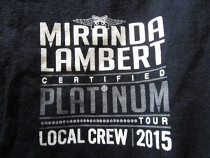 Miranda Lambert Certified Platinum Tour 2015 Local Crew Tshirt Black 2XL - Picture 1 of 3