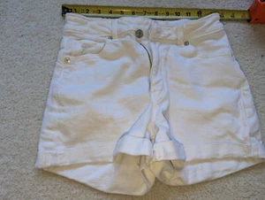 Mädchen American Eagle weiß Denim Shorts 0 petite xs Teenager süß sexy Shorty Booty - Bild 1 von 3