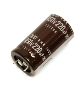 2pc Electrolytic Capacitor KMM 220uF 450V +105℃ Snap In Nippon Chemi-Con Japan - Picture 1 of 5