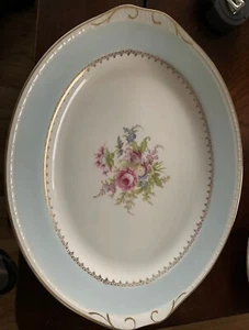 Homer Laughlin Eggshell Georgia Chateau Blue Oval Serving Platter - Picture 1 of 3