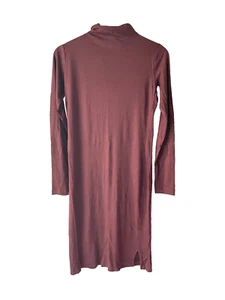 club monaco women turtleneck long sleeve stretch dress size 4 brown - Picture 1 of 14