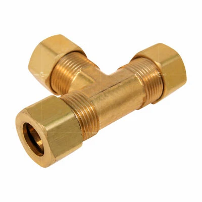 LINCOLN PRODUCT 106414 Compression Brass Tee Pipe Fitting Connection; Lead Free - Image 1 of 3