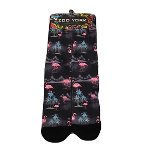 ZOO YORK Flamingos & Paint Splatter Crew Socks 2 Pairs Men's Shoe Size 6-12 NWT - Bild 1 von 4