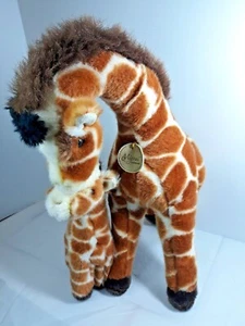 MIYONI BY AURORA World Mom15” PLUSH GIRAFFE WITH BABY CALF  Zoo ANIMAL E1 - Picture 1 of 9