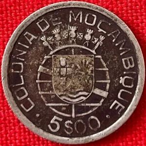 1938 Mozambique 5 Escudos Silver Coin KM# 69 - Bild 1 von 2