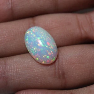 6.7 Cts 18.2x12 MM Natural AAA Rainbow Flashy Fire Ethiopian Opal Oval Cabochon - Picture 1 of 12