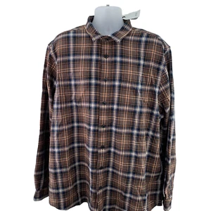 River Island Check Shirt, Long Sleeve, Regular Fit, Men's Size XXL, Orange/Brown - Picture 1 of 20