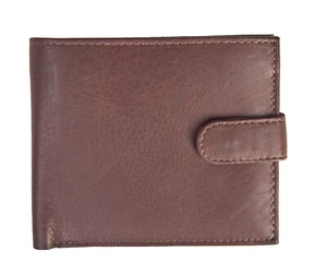 SALE Mens Leather Soft Dark Brown Trifold Hide Leather Wallet RFID Blocking NEW - Bild 1 von 5