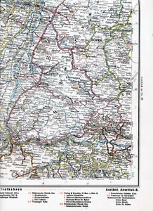 Schwarzwald Freiburg Nagold Lahr 1909 orig. Atlas-Karte Straßburg Belfort Colmar - Picture 1 of 2