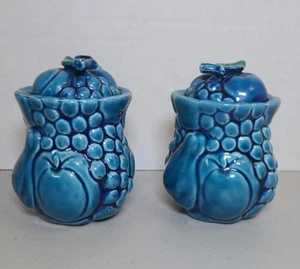 Vintage Inarco Mood Indigo Gewürzgläser und Deckel Made In Japan *Nur 1 Löffel - Bild 1 von 19