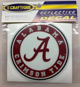 ALABAMA Crimson Tide CIRCLE A Logo REFLECTIVE 4" Vinyl Decal Window Sticker - Picture 1 of 1