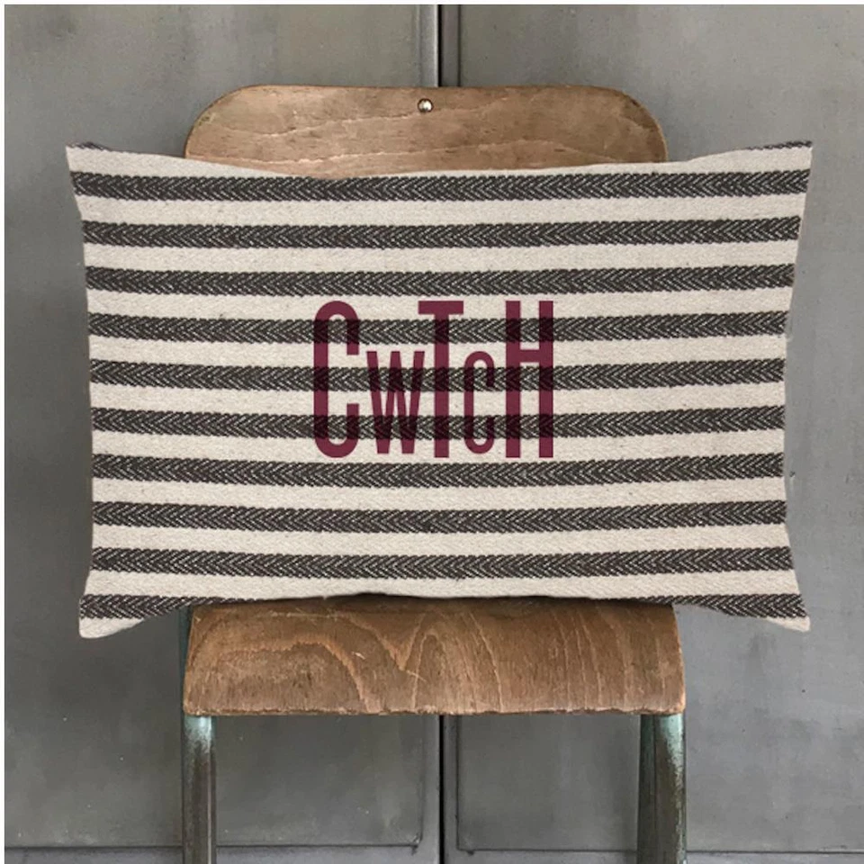 Cotton Couch Cushion East of India Cozy Pillow Bed Home Decor Stripe Cwtch Hug - Image 1 of 1