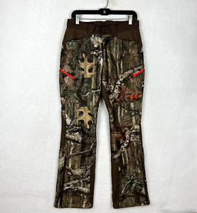 Under Armour Storm Camo Pants Mens 32x32 Hunting Realtree Fleece Lined Loose
