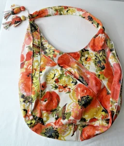 Anthropologie Lucky Penny Floral Slouch Hobo Shoulder Bag Watercolor Print Boho - Picture 1 of 7