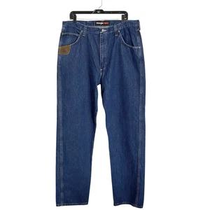 Wrangler Riggs Workwear Denim Jeans Mens 38 x 36 Dark High Rise Straight Leg - Picture 1 of 8