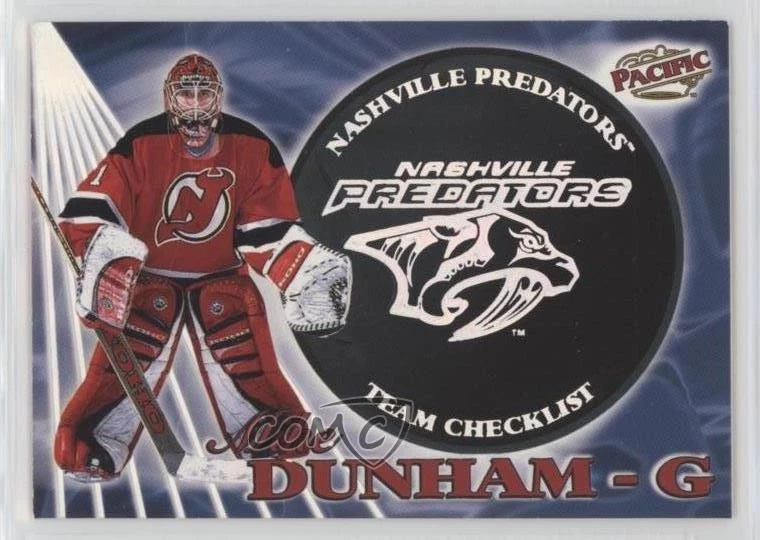 1998-99 Pacific Team Checklist Mike Dunham #14 - Image 1 of 2