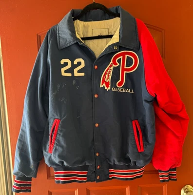 RARE PHILADELPHIA PHILLIES JACKET #22 WITH FEATHER LOGO BUTTON UP 26x29" - Image 1 of 4