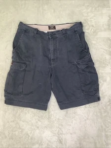 Abercrombie & Fitch Mens Cargo Casual Shorts 100% Cotton Size 34 Faded Black - Picture 1 of 10