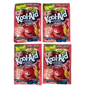 Kool-Aid Cherry Limeade Drink Mix Unsweetened Caffeine Free 4 Packets Gelatin - Picture 1 of 3