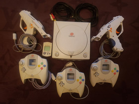 SEGA Dreamcast HKT-3020 White Console NTSC-U w/ Cords + Controllers + Mad Catz