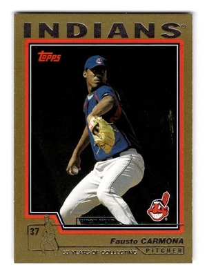 2004 Topps Traded & Rookies #T124 Fausto Carmona Gold #/2004 Cleveland Indians Foto 1 de 2