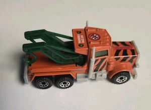 1981 Matchbox MBX #61 Peterbilt Wreck Tow Truck I-80 Tiger Stripe Variant HTF - Picture 1 of 5