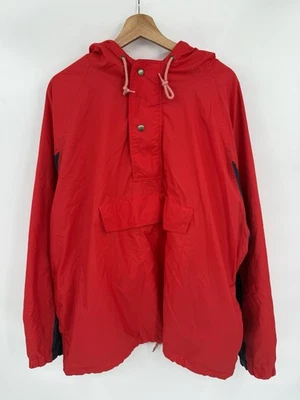Vintage GAP Jacket Mens XL Red Hooded Nylon Button Zip 90s Anorak Windbreaker - Image 1 of 4