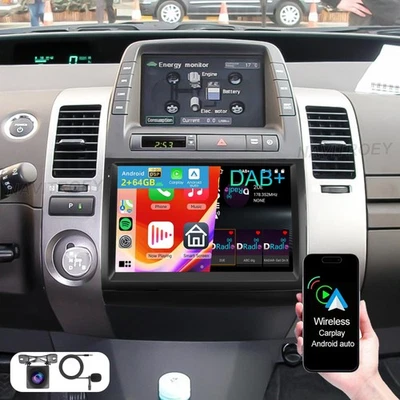 DAB+ Android 15 Autoradio GPS Navi Carplay 2+64GB für Toyota Prius MK2 2004-2009 - Bild 1 von 4