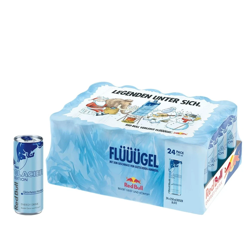 LIMITIERT: Red Bull Energy Drink Glacier Edition - 24er Palette Dosen - Getränke - Bild 1 von 1