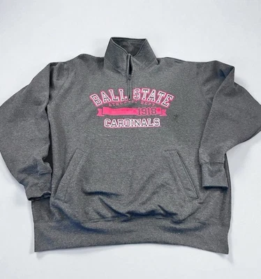 Champion XL Pelota Cardenales de la Universidad Estatal Cuarto Cremallera Universitaria Pullover Bolsillos Foto 1 de 4