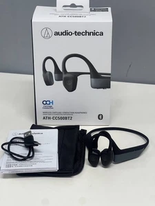 Audio-Technica ATH-CC500BT2 Black E Wireless Earphones Bluetooth Cartilage MINT - Picture 1 of 7