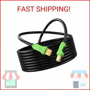 Cable USB XXONE 20 pies - tipo A-macho a B-macho, chapado en oro para impresora/escáner - Imagen 1 de 2