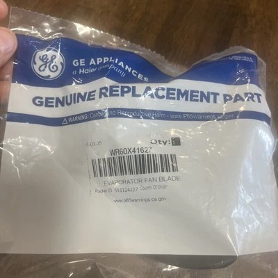 Hoja de ventilador de refrigerador WR60x41627 Ge. PIEZA OEM Foto 1 de 2