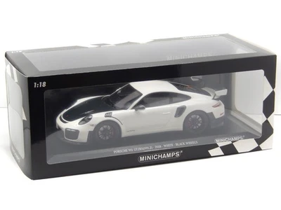 1/18 Porsche 911 GT2 RS 991.2 2018 White/Black Wheels Minichamps Model 150068301 - Image 1 of 4