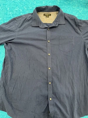 Claiborne Mens Button Up Shirt Size 2XL Stretch Blue Short Sleeve Used - Image 1 of 4