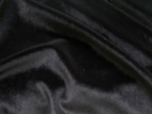 4yds LUSTROUS BLACK STRETCH VELVET SILKY GLOWING FABULOUS DESIGNER FABRIC - Picture 1 of 3