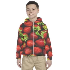 Kids Hoodie Strawbery Design Hoodie Unisex For Children - Picture 1 of 4