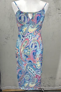 Vintage Y2K Morgan de Toi Sparkle Babydoll midi Dress Paisley Fairy - Picture 1 of 14