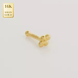 Unisex 14K REAL Solid Gold Dia Shape Flower Nose Bone Stud Ring Piercing 20G - Imagen 1 de 4